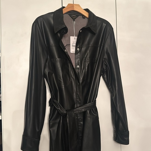Ted Baker Faux leather dress! New! Fall! 🍁🍁 - Picture 6 of 8